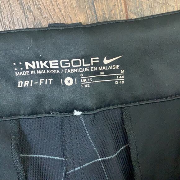 Nike Golf Dri-Fit Windowpane Plaid Black/White Cropped Capris Pants - Picture 2 of 8